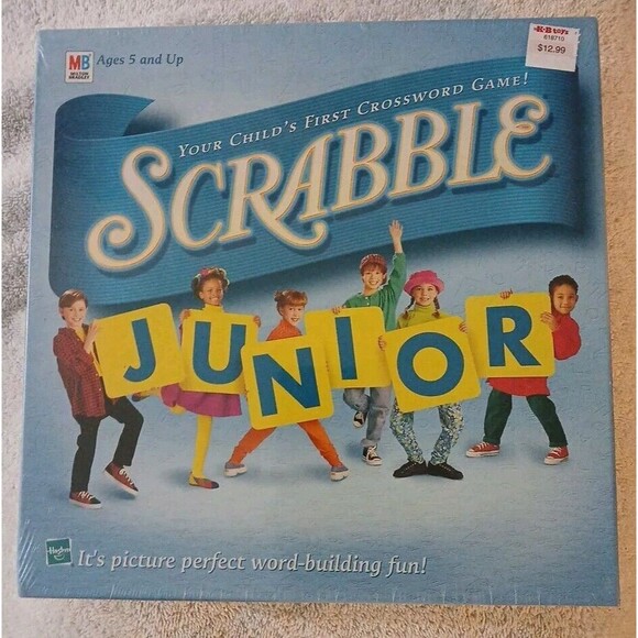 Vintage Scrabble Junior Milton Bradley Family Board Game 1999 ed. Ages 5+ - Picture 1 of 7